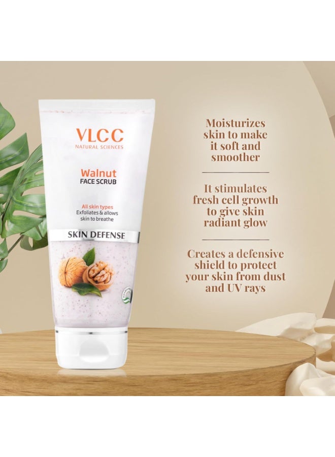 VLCC Walnut Face Scrub - 80g * 2 - (Pack of 2) | Moisturizing Scrub For Mild Exfoliation | Helps Reduce Skin Damage | Soothing, Calming and Brightening Scrub | Tanning Protection Against Sun Damage. - Image 3